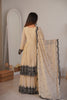 Charming Cream Faux Georgette Embroidered Party Wear Sharara Suit with Dupatta