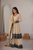 Charming Cream Faux Georgette Embroidered Party Wear Sharara Suit with Dupatta