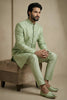 Stunning Pista Green Donier Jacquard Wedding Wear Indo-Western Outfit for Men