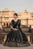 Elegant Black Georgette Embroidered Wedding Lehenga Choli with Dupatta