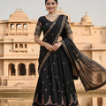 Elegant Black Georgette Embroidered Wedding Lehenga Choli with Dupatta