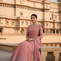 Lovely Pink Georgette Embroidered Wedding Lehenga Choli with Dupatta for Women