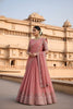 Lovely Pink Georgette Embroidered Wedding Lehenga Choli with Dupatta for Women