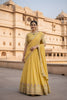 Outstanding Yellow Georgette Embroidered Wedding Lehenga Choli with Dupatta for Women