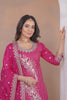 Stunning Rani Pink Natural Crepe Embroidered Palazzo Suit with Dupatta for Women