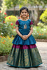 Beautiful Green and Purple Jacquard Girls Lehenga Choli with Gold Border for Wedding