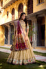 Stylish Beige Organza Zari Work Semi-Stitched Wedding Lehenga Choli with Designer Dupatta