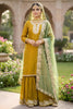 Awesome Mustard Yellow Embroidered Party Wear Readymade Palazzo Suit with Dupatta