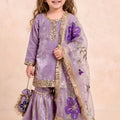 Stylish Purple GMY Silk Embroidered Readymade Palazzo Suit with Dupatta for Girls