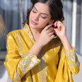 Elegant Mustard Yellow Silk Embroidered Readymade Palazzo Suit with Dupatta for Women