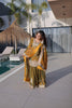 Stunning Olive Green Fendy Chiffon Embroidered Readymade Palazzo Suit with Dupatta