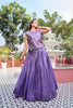 Beautiful Purple Gold Crush Silk Embroidered Party Wear Readymade Lehenga Choli Set