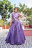 Beautiful Purple Gold Crush Silk Embroidered Party Wear Readymade Lehenga Choli Set