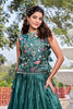 Stylish Teal Green Gold Crush Silk Embroidered Party Wear Readymade Lehenga Choli Set