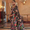 Royal Heritage Black Printed Bridal Saree Traditional Saree