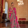 Elegant Rani Pink Printed Designer Saree Traditional Saree