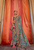 Grey Heritage Print Silk Saree with Traditional Border Artistic Pallu