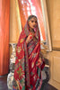 Red Heritage Print Silk Saree with Traditional Border Artistic Pallu