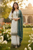 Elegant Off White Faux Georgette Embroidered Readymade Palazzo Suit with Green Dupatta