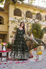 Elegant Dark Green Faux Georgette Embroidered Party Wear Readymade Gown with Dupatta