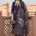Amazing Purple Viscose Chanderi Embroidered Readymade Straight Salwar Suit with Dupatta