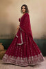 Elegant Maroon Georgette Embroidered Semi-Stitched Lehenga Choli with Dupatta