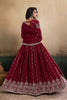 Elegant Maroon Georgette Embroidered Semi-Stitched Lehenga Choli with Dupatta