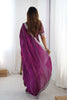 Wine Purple Designer Saree with Elegant Silver Embroidered Border