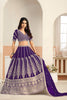 Fancy Purple Faux Georgette Embroidery Semi-Stitched Wedding Wear Lehenga Choli