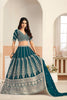Premium Teal Green Faux Georgette Embroidery Semi-Stitched Wedding Wear Lehenga Choli