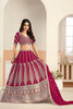 Lovable Rani Pink Faux Georgette Embroidery Semi-Stitched Wedding Wear Lehenga Choli