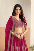 Lovable Rani Pink Faux Georgette Embroidery Semi-Stitched Wedding Wear Lehenga Choli