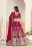 Lovable Rani Pink Faux Georgette Embroidery Semi-Stitched Wedding Wear Lehenga Choli