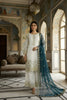 Awesome Off-White Fendy Silk Embroidered Straight Salwar Suit with Soft Net Teal Blue Dupatta