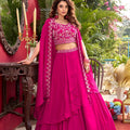 Stunning Rani Pink Vichitra Silk Lehenga Choli with Embroidered Blouse for Women