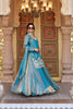 Stunning Teal Blue Embroidered Indo Western Lehenga Choli with Dupatta for Women