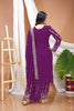 Stylish Purple Faux Georgette Embroidered Palazzo Suit with Dupatta for Women