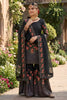 Stylish Black Fendy Silk Floral Embroidered Sharara Suit with Dupatta