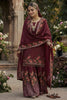 Elegant Maroon Fendy Silk Floral Embroidered Sharara Suit with Dupatta