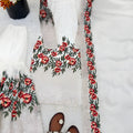 Premium Off White Fendy Silk Floral Embroidered Sharara Suit with Dupatta
