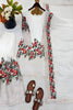 Premium Off White Fendy Silk Floral Embroidered Sharara Suit with Dupatta