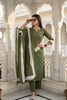 Elegant Olive Green Readymade Straight Salwar Suit with Dupatta for Women