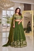 Elegant Olive Green Vichitra Silk Embroidered Lehenga Choli with Dupatta for Women