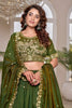 Elegant Olive Green Vichitra Silk Embroidered Lehenga Choli with Dupatta for Women