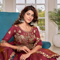 Superb Pink Vichitra Silk Embroidered Lehenga Choli with Dupatta for Women