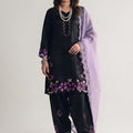 Stunning Black Roman Glass Silk Embroidered Readymade Salwar Suit with Dupatta for Women