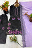 Stunning Black Roman Glass Silk Embroidered Readymade Salwar Suit with Dupatta for Women