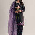 Stunning Black Roman Glass Silk Embroidered Readymade Salwar Suit with Dupatta for Women