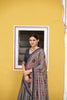 Elegant Grey Tasar Silk Printed Lehenga Choli with Black Blouse and Dupatta for Women