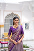 Impressive Lavender Tasar Silk Printed Lehenga Choli with Purple Blouse and Dupatta for Women